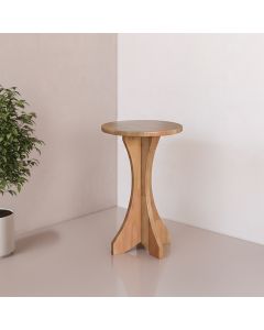 Banqueta Geovani em Madeira Maciça 30x30cm para Cozinha e Área Gourmet – Amêndoa