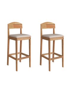 Kit 2 Banquetas Altas Capri para Bancada e Cozinha com Design Moderno - Amêndoa