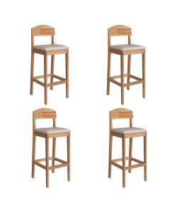 Kit 4 Banquetas Altas Capri para Cozinha e Bancada com Estilo Moderno - Amêndoa