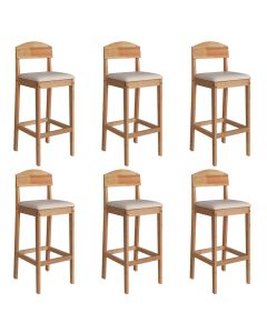 Conjunto 6 Banquetas Altas Capri para Cozinha e Bancada com Estilo Moderno - Amêndoa