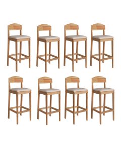 Kit 8 Banquetas Altas Capri para Bancada e Cozinha com Design Moderno - Amêndoa
