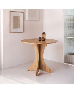 Mesa de Jantar 4 Lugares Geovani 80x80cm Madeira Maciça Acabamento Premium - Amêndoa