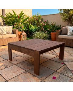 Mesa de Centro Jade em Madeira Maciça Design Sofisticado para Salas e Decoração Nogueira